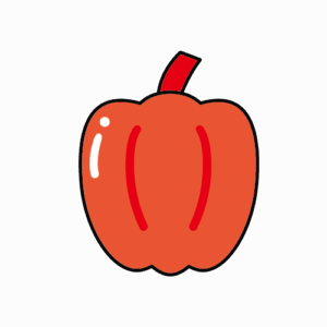 赤いパプリカのカラーイラスト