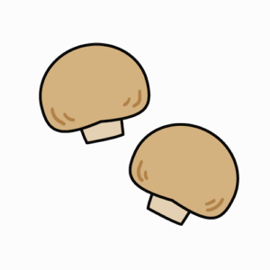 ブラウンマッシュルームのカラーイラスト