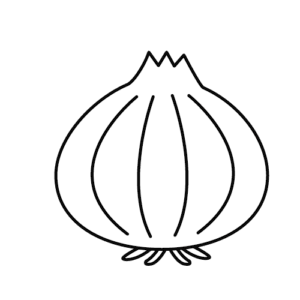 たまねぎのモノクロイラスト