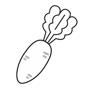 人参のモノクロイラスト
