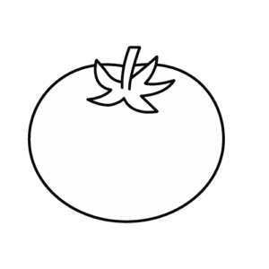 トマトのモノクロイラスト
