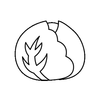 キャベツのモノクロイラスト