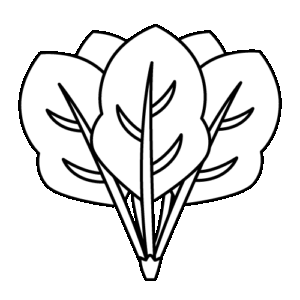 ほうれん草のモノクロイラスト