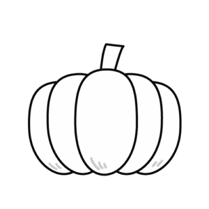 かぼちゃのモノクロイラスト