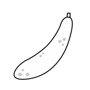 きゅうりのモノクロイラスト