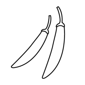 とうがらしのモノクロイラスト