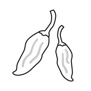 ししとうのモノクロイラスト