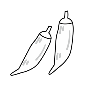 オクラのモノクロイラスト