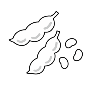 えだまめのモノクロイラスト