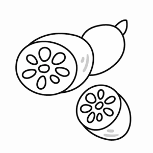 れんこんのモノクロイラスト