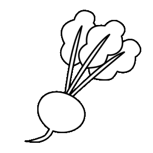 かぶのモノクロイラスト