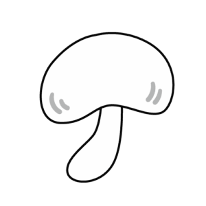 しいたけのモノクロイラスト