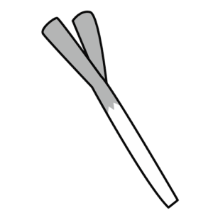 長ねぎのモノクロイラスト