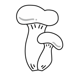 エリンギのモノクロイラスト