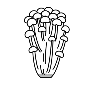 えのきのモノクロイラスト