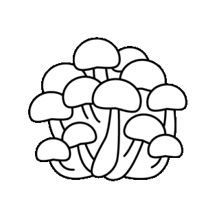しめじのモノクロイラスト