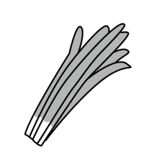 ニラのモノクロイラスト
