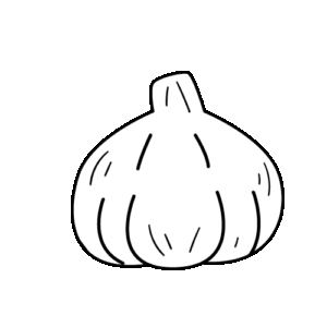 にんにくのモノクロイラスト