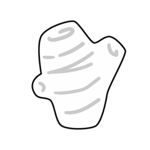 しょうがのモノクロイラスト