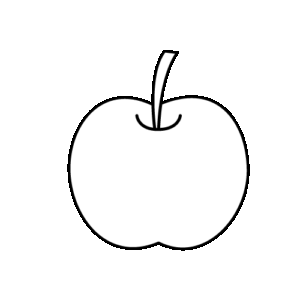りんごのモノクロイラスト