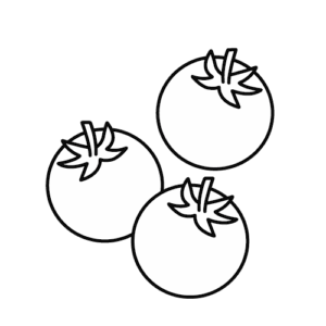 ミニトマトのモノクロイラスト