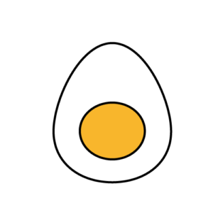 ゆで卵のカラーイラスト