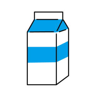 牛乳のカラーイラスト
