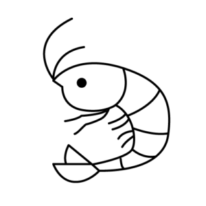えびのモノクロイラスト
