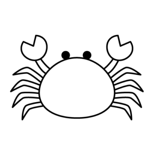 カニのモノクロイラスト