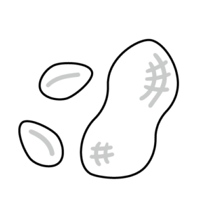 落花生のモノクロイラスト