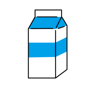牛乳パックのカラーイラスト