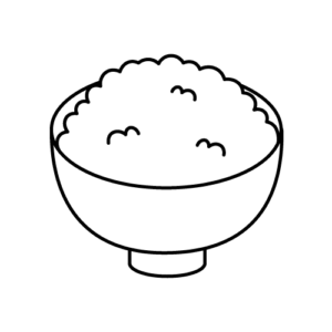 ごはんのモノクロイラスト
