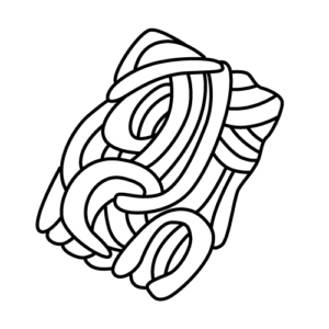 冷凍うどんのモノクロイラスト