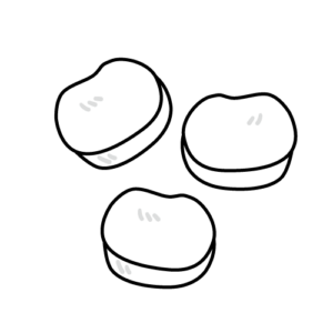 ふのモノクロイラスト