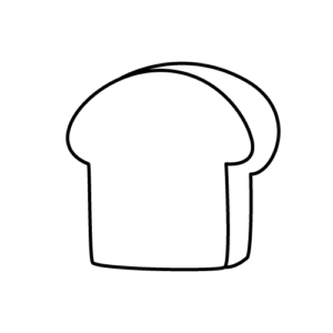 食パンのモノクロイラスト