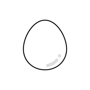 卵のモノクロイラスト