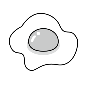 卵のモノクロイラスト
