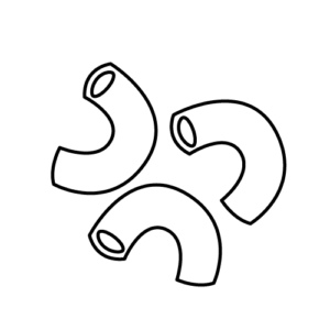 マカロニのモノクロイラスト