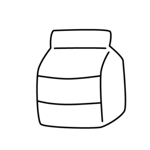 小麦粉のモノクロイラスト