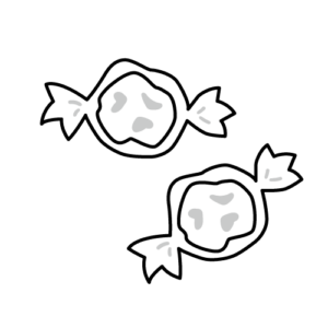 キャンディチーズのモノクロイラスト