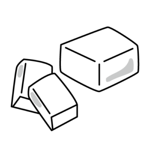 バターのモノクロイラスト