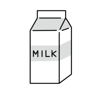 牛乳パックのモノクロイラスト
