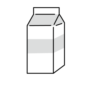 牛乳パックのモノクロイラスト