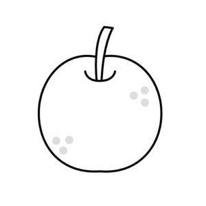 梨のモノクロイラスト