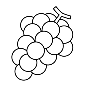 ぶどうのモノクロイラスト