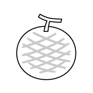 メロンのモノクロイラスト