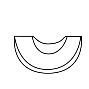 カットメロンのモノクロイラスト