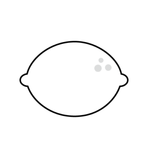 レモンのモノクロイラスト