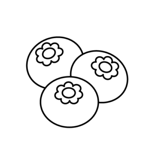 ブルーベリーのモノクロイラスト