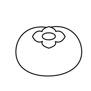 柿のモノクロイラスト